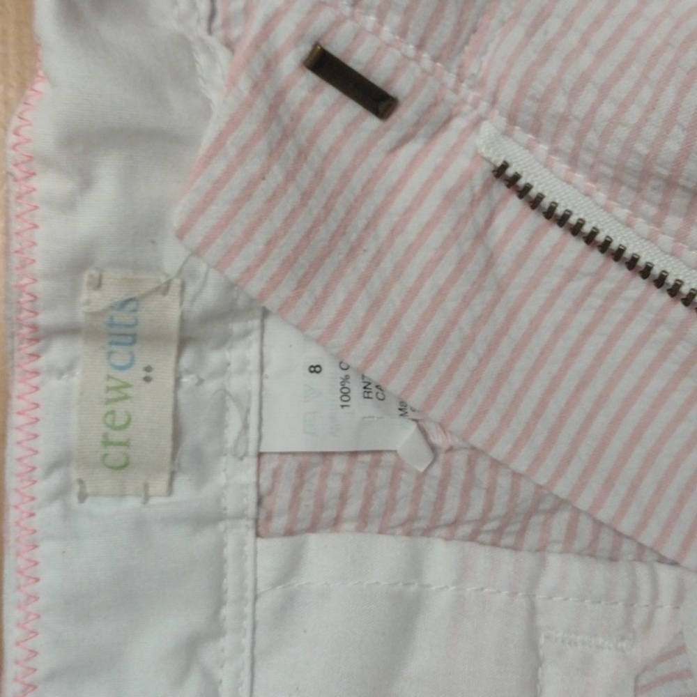 Crewcuts pink and white striped size 8 little girl shorts. - Picture 3 of 4